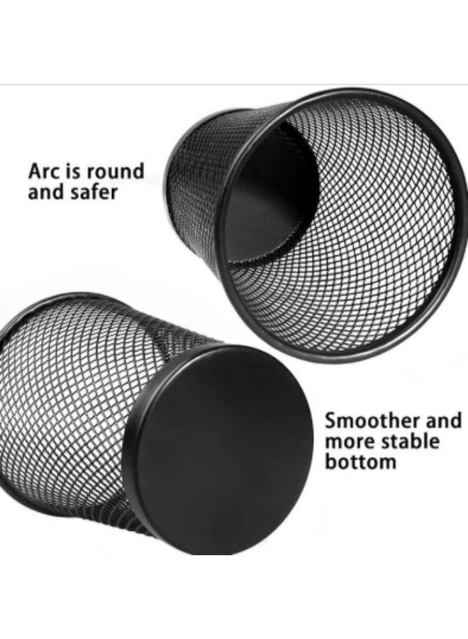 منظم أقلام وألوان وأدوات صغيرة شبكي أسود من المعدن – حامل عملي متعدد الاستخدام لتنظيم الأقلام والألوان والأدوات الصغيرة للمكتب والمدرسة والمنزل - Image 3